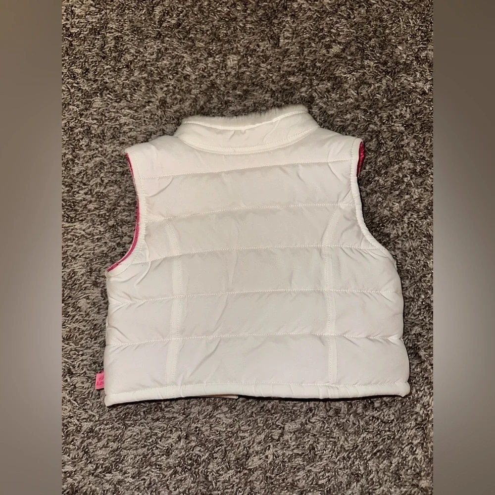 Vintage Baby Pink White Kids OshKosh B’Gosh 3/6 Mo. Puffer Vest Pink